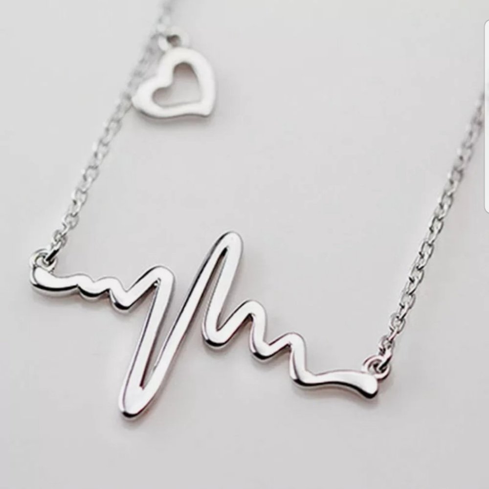 New womens silver tone heart best pendant necklace
